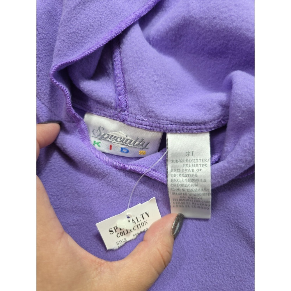 Vintage Specialty Kids Purple Fleece Hoodie Floral Pants Outfit Set 3T NWT - Picture 6 of 7